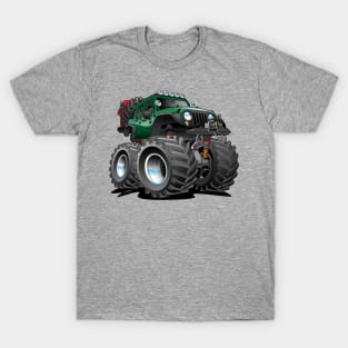 Off road 4x4 green jeeper cartoon T-Shirt